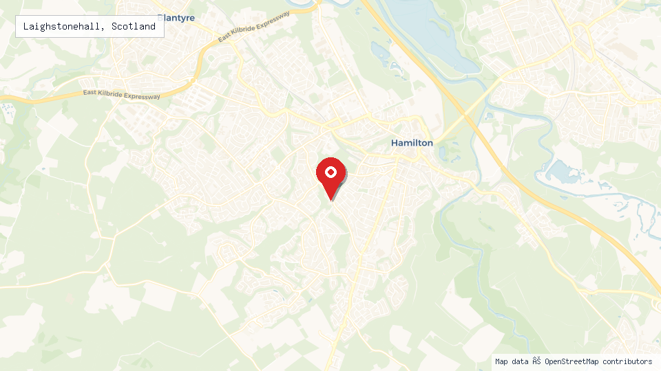 Street map of Laighstonehall, Scotland with location pin