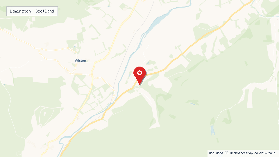 Street map of Lamington, Scotland with location pin