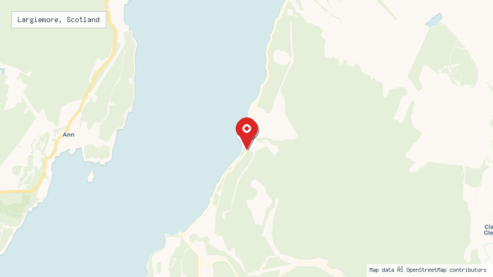 Street map of Largiemore, Scotland with location pin