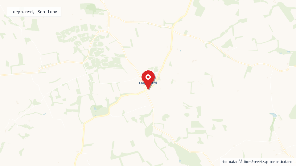 Street map of Largoward, Scotland with location pin