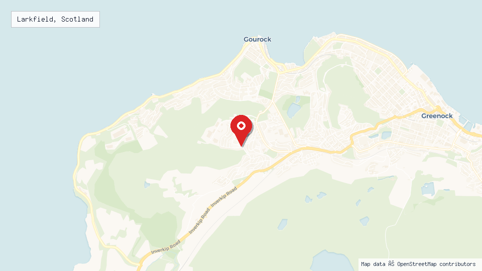 Street map of Larkfield, Scotland with location pin