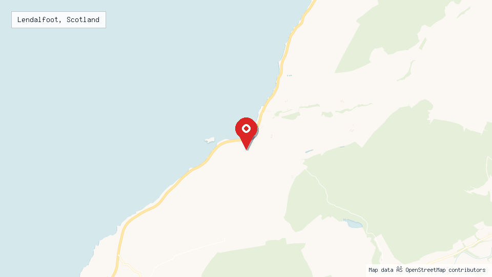 Street map of Lendalfoot, Scotland with location pin