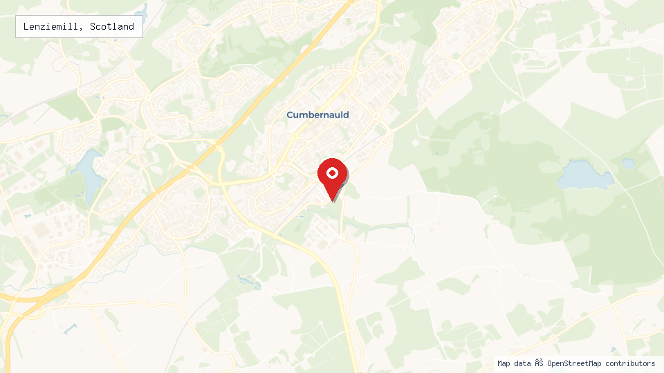 Street map of Lenziemill, Scotland with location pin