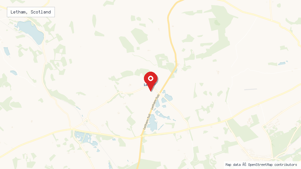 Street map of Letham, Scotland with location pin