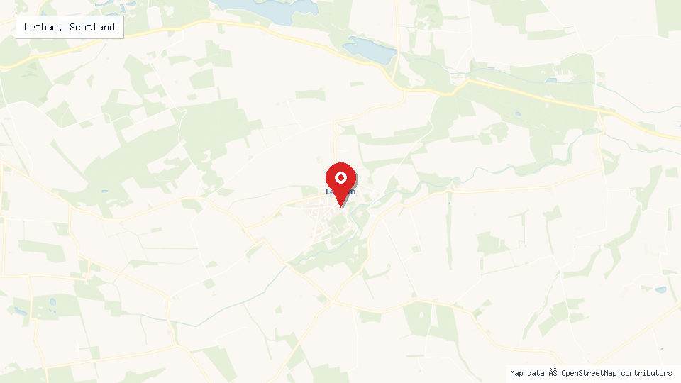 Street map of Letham, Scotland with location pin
