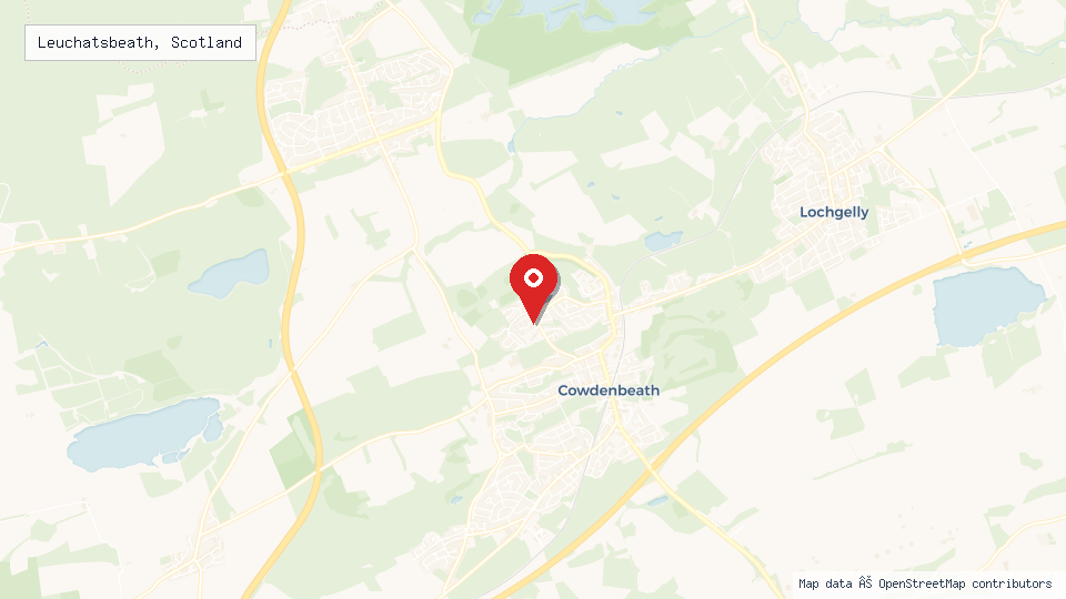 Street map of Leuchatsbeath, Scotland with location pin
