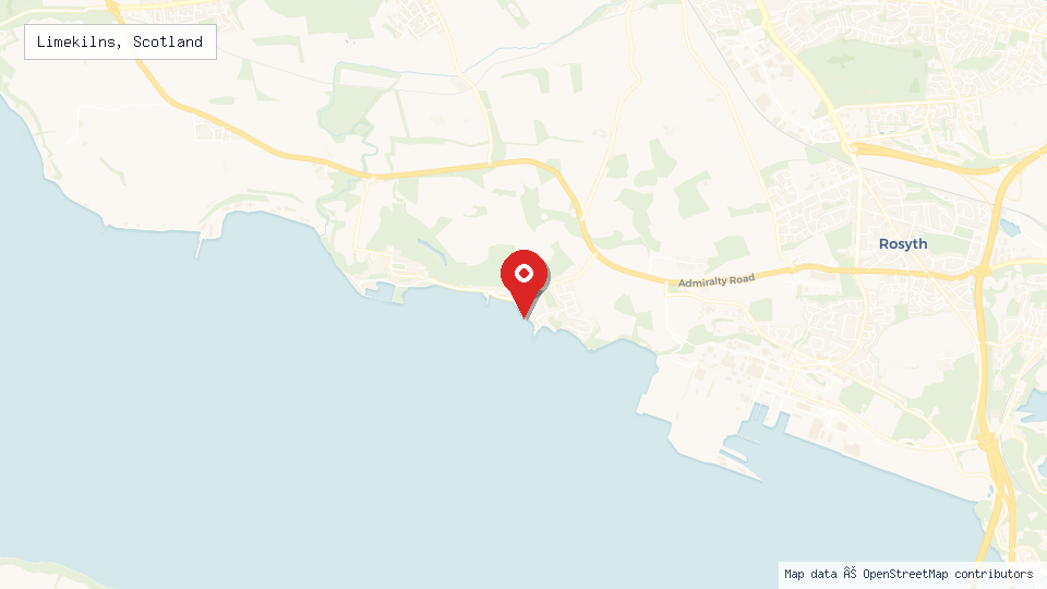 Street map of Limekilns, Scotland with location pin