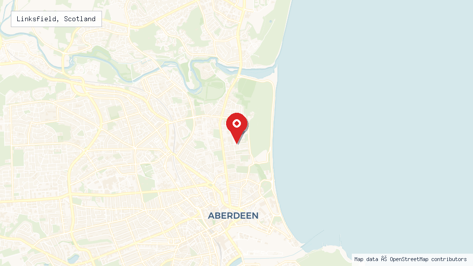 Street map of Linksfield, Scotland with location pin