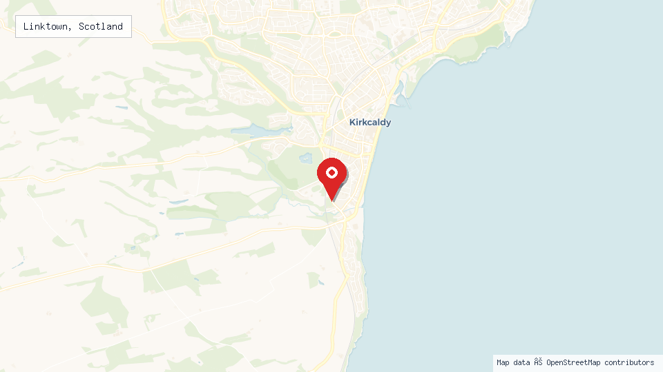 Street map of Linktown, Scotland with location pin