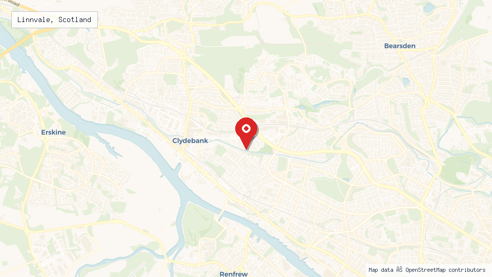 Street map of Linnvale, Scotland with location pin