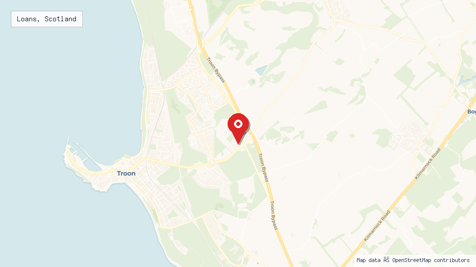 Street map of Loans, Scotland with location pin