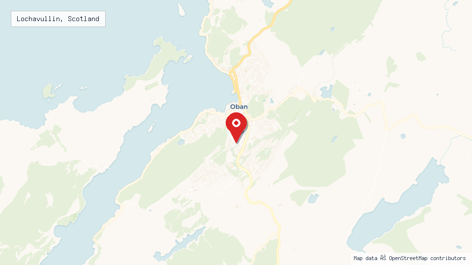 Street map of Lochavullin, Scotland with location pin