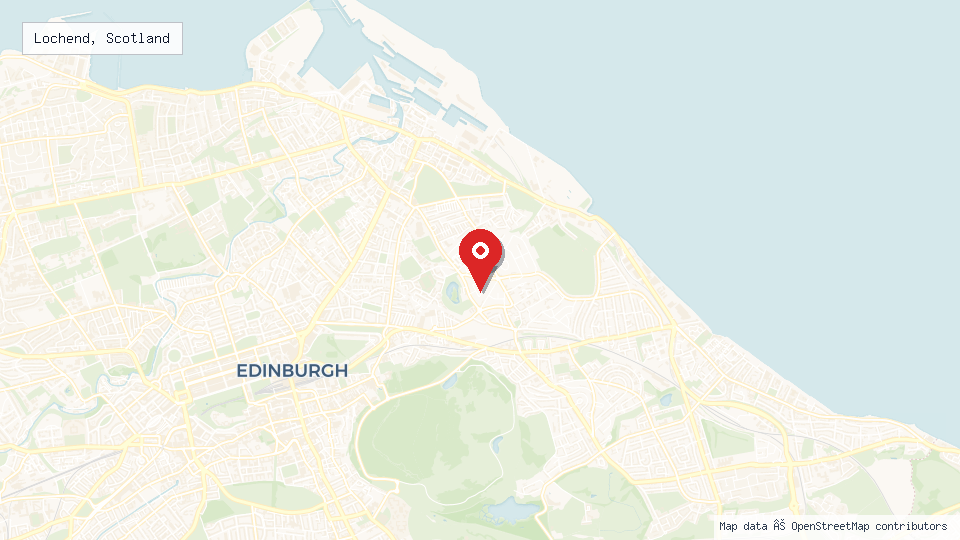Street map of Lochend, Scotland with location pin