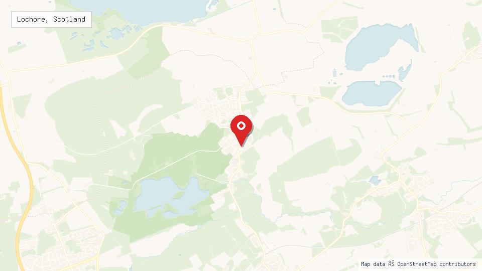 Street map of Lochore, Scotland with location pin