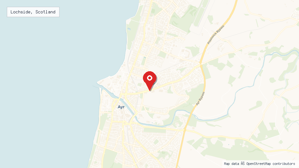 Street map of Lochside, Scotland with location pin