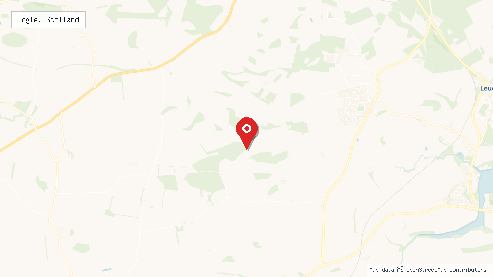 Street map of Logie, Scotland with location pin