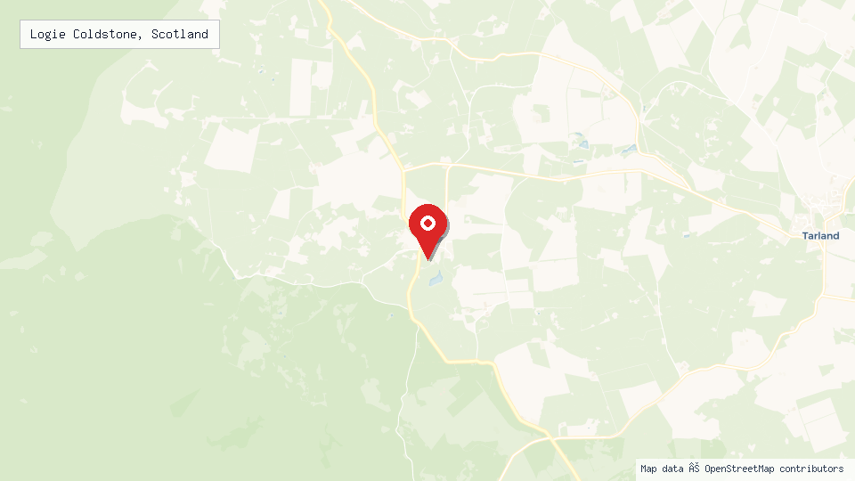 Street map of Logie Coldstone, Scotland with location pin