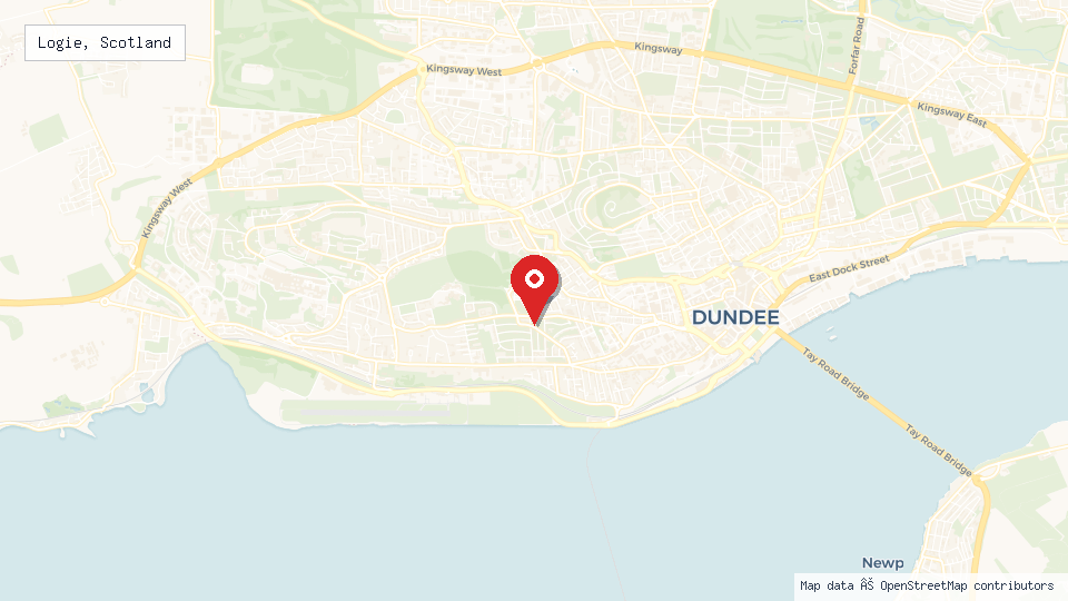 Street map of Logie, Scotland with location pin