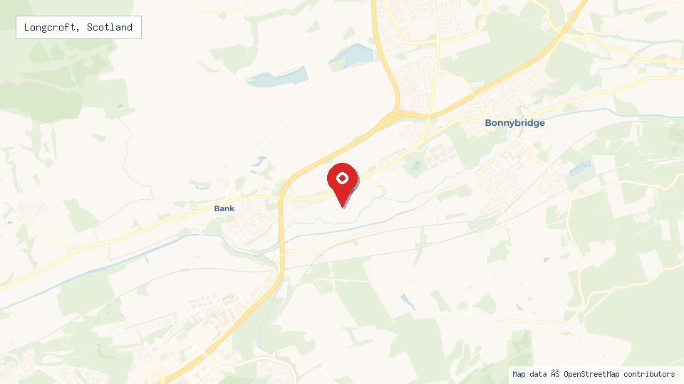 Street map of Longcroft, Scotland with location pin