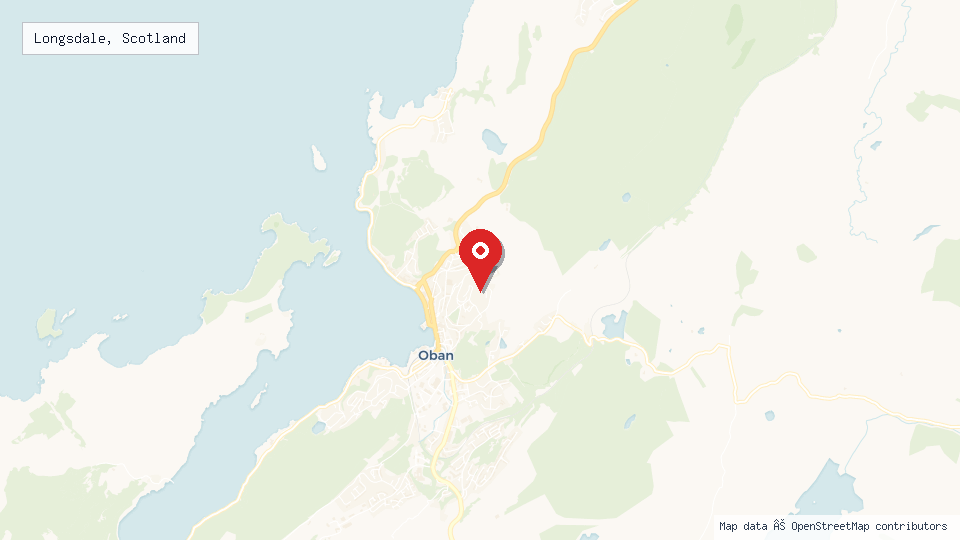 Street map of Longsdale, Scotland with location pin
