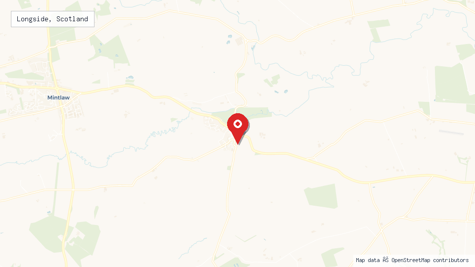 Street map of Longside, Scotland with location pin