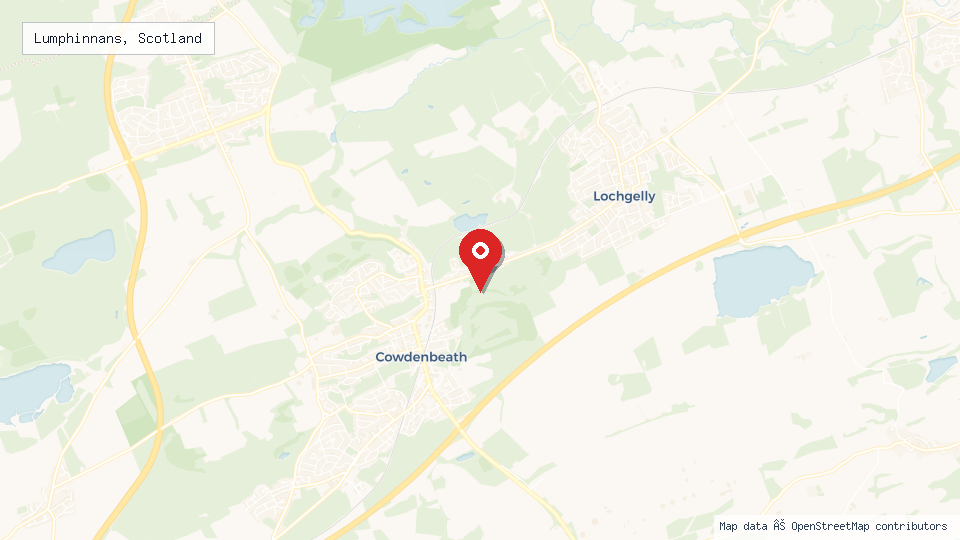 Street map of Lumphinnans, Scotland with location pin