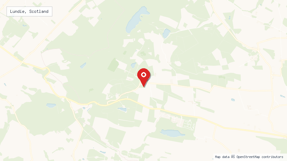 Street map of Lundie, Scotland with location pin