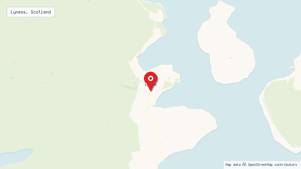 Street map of Lyness, Scotland with location pin