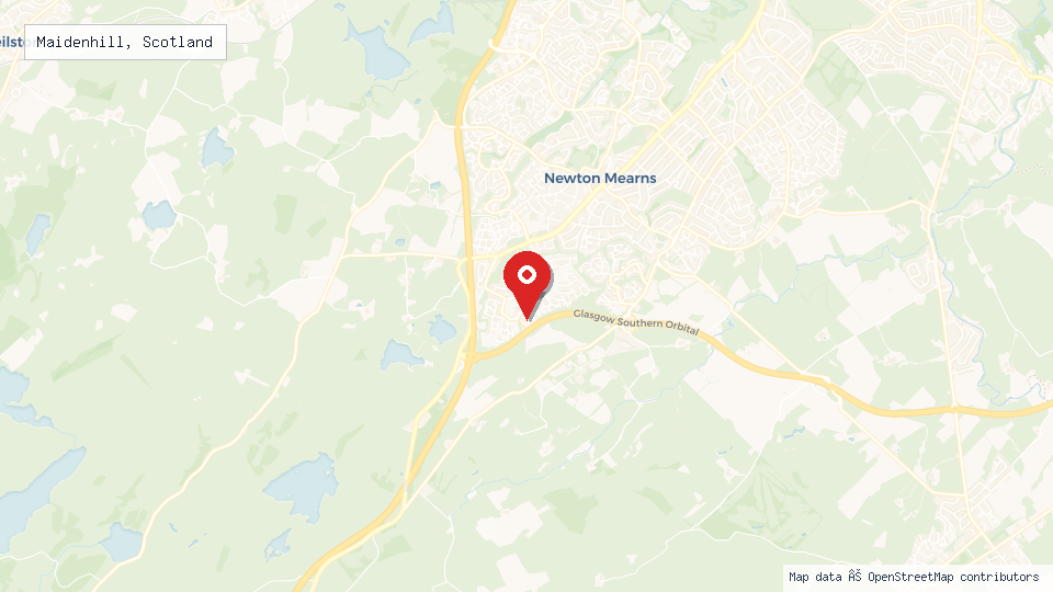 Street map of Maidenhill, Scotland with location pin