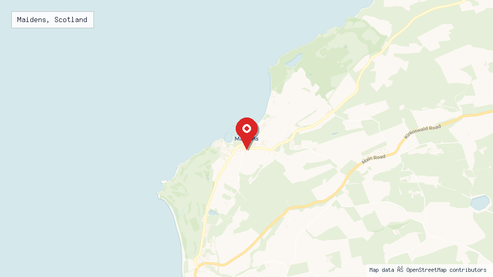 Street map of Maidens, Scotland with location pin