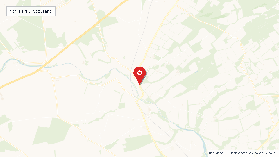 Street map of Marykirk, Scotland with location pin