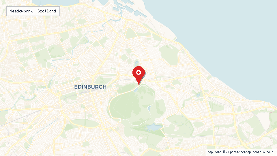 Street map of Meadowbank, Scotland with location pin