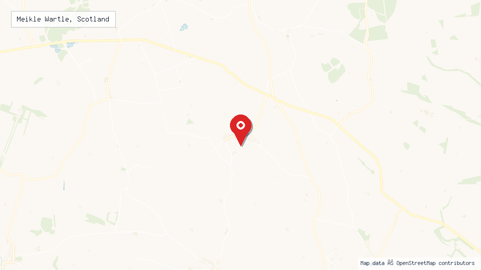Street map of Meikle Wartle, Scotland with location pin
