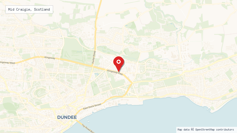 Street map of Mid Craigie, Scotland with location pin