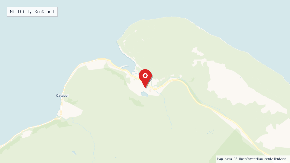 Street map of Millhill, Scotland with location pin