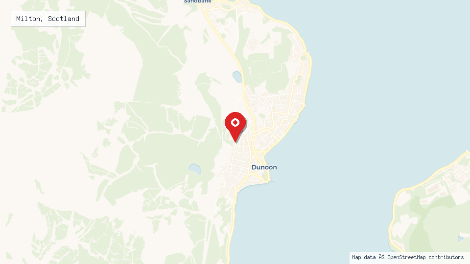 Street map of Milton, Scotland with location pin