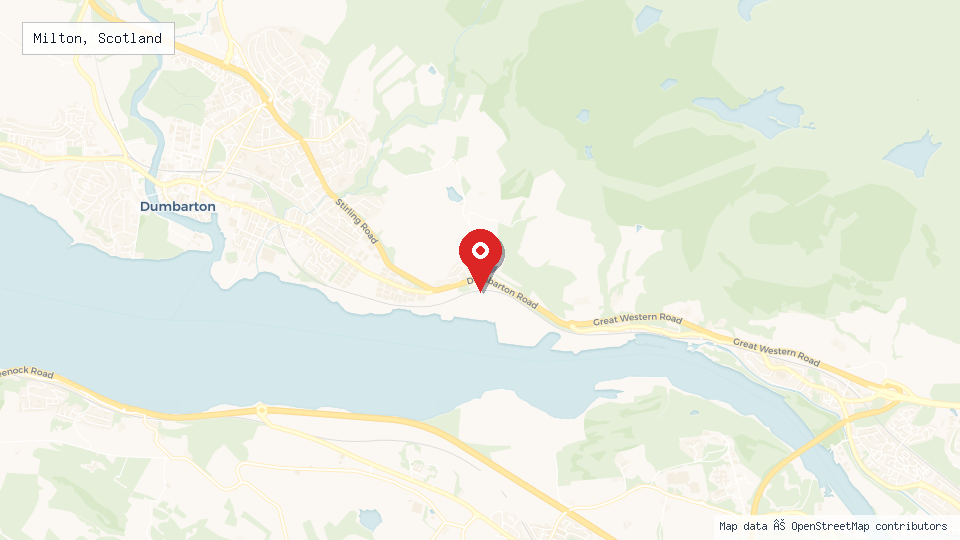 Street map of Milton, Scotland with location pin