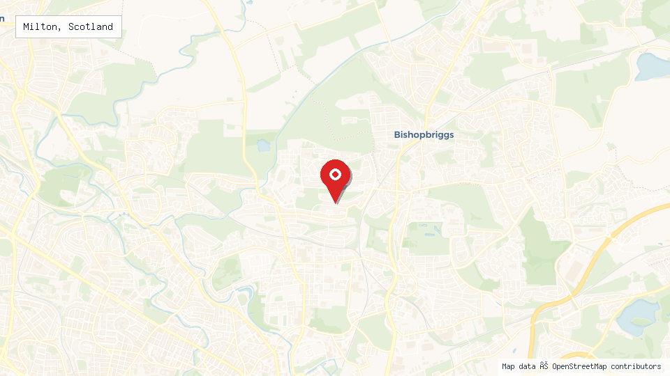 Street map of Milton, Scotland with location pin
