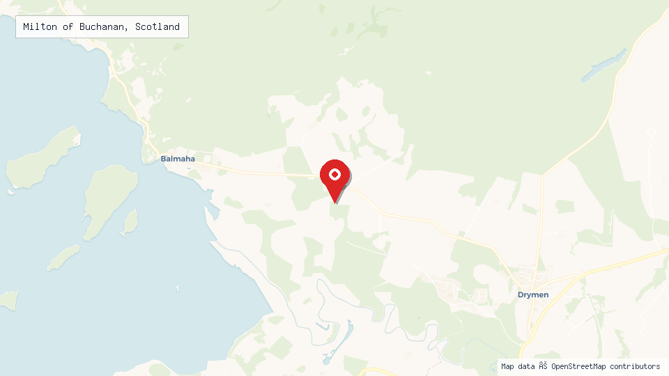Street map of Milton of Buchanan, Scotland with location pin