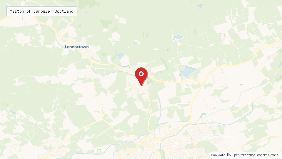 Street map of Milton of Campsie, Scotland with location pin