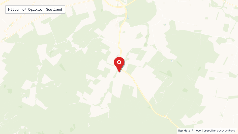 Street map of Milton of Ogilvie, Scotland with location pin