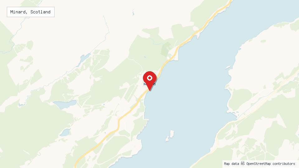 Street map of Minard, Scotland with location pin