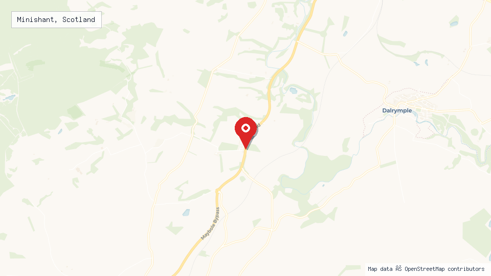 Street map of Minishant, Scotland with location pin