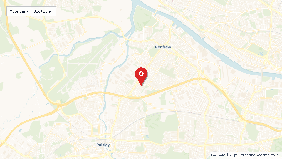 Street map of Moorpark, Scotland with location pin
