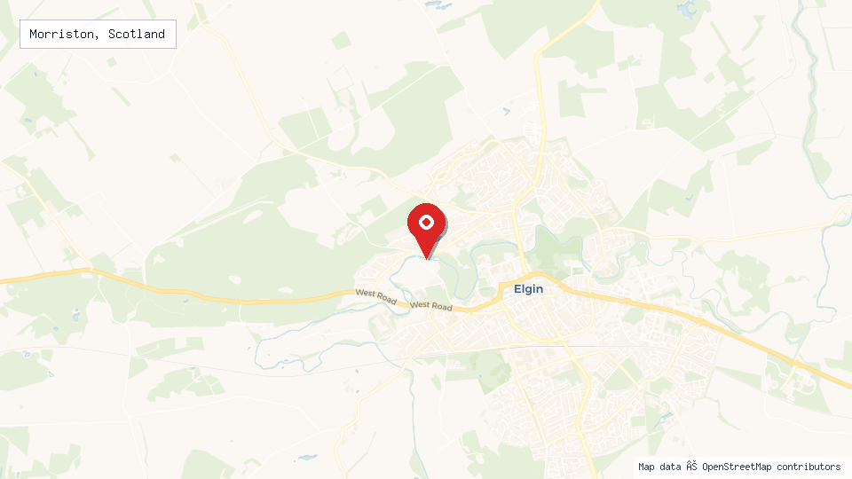 Street map of Morriston, Scotland with location pin
