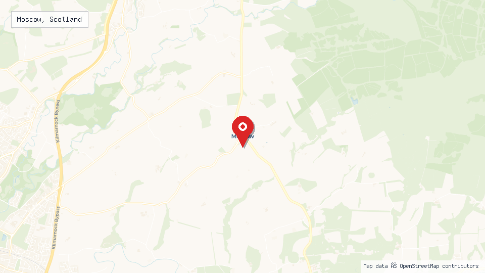Street map of Moscow, Scotland with location pin