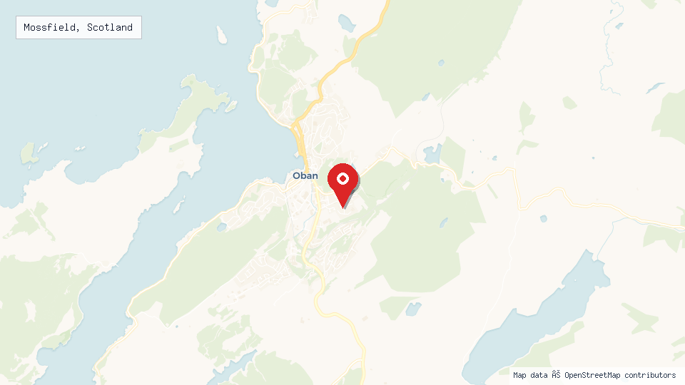 Street map of Mossfield, Scotland with location pin