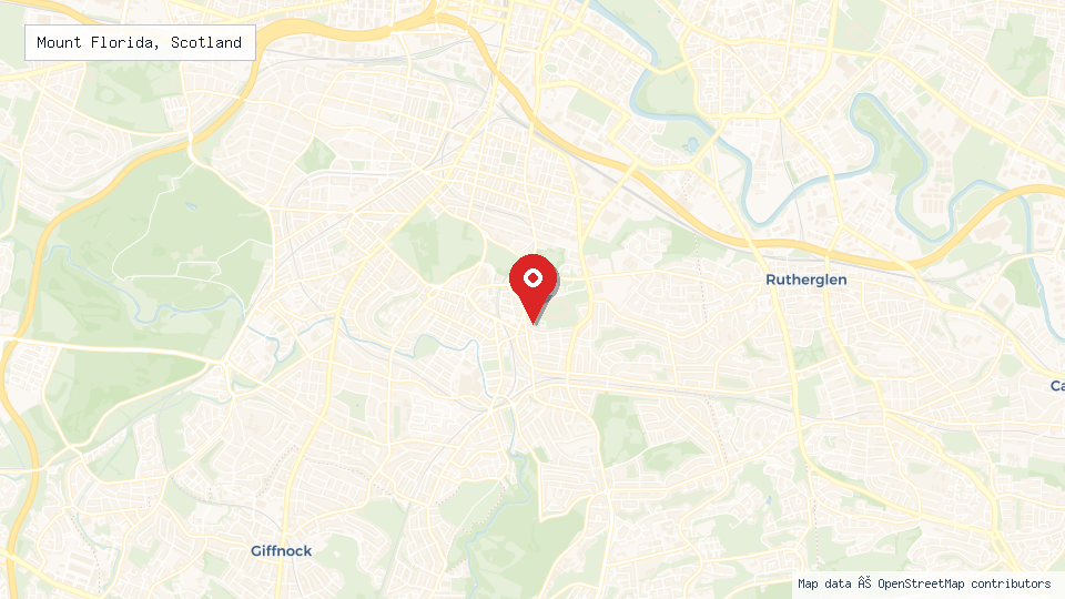 Street map of Mount Florida, Scotland with location pin