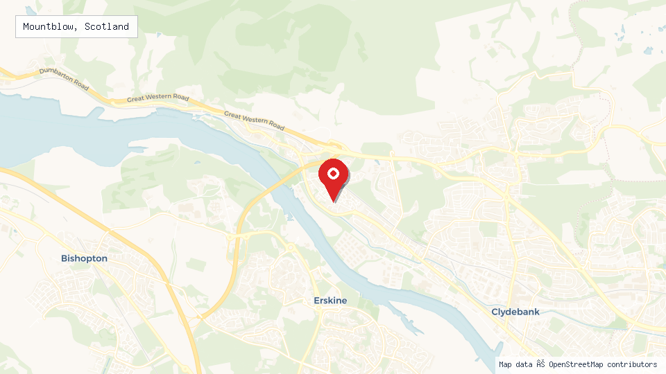 Street map of Mountblow, Scotland with location pin