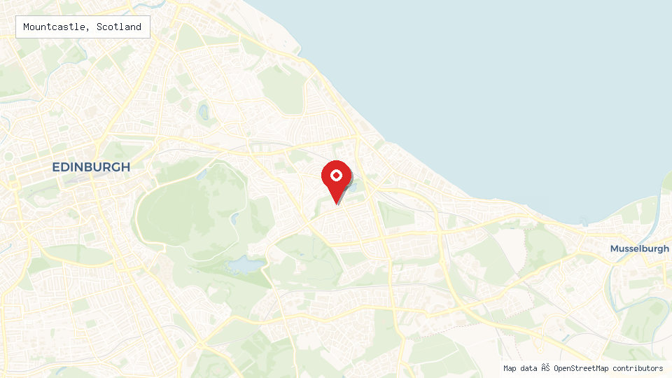 Street map of Mountcastle, Scotland with location pin